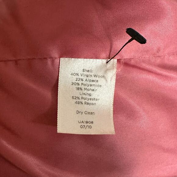Talbots Women’s Pink Wool and Alpaca Blend Coat, Size XS, Pre-owned - Picture 5 of 5